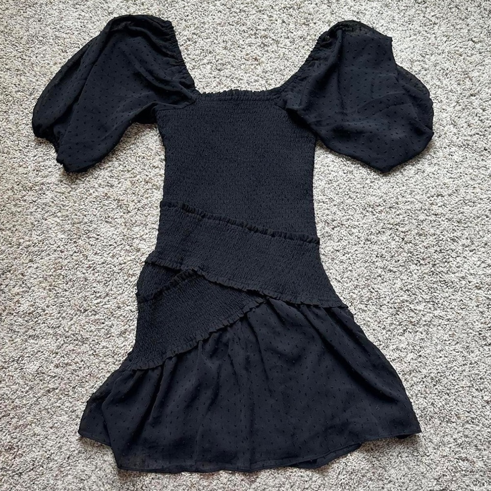 Black NWOT Madison Marcus Puff Sleeve Dress - Picture 6 of 6